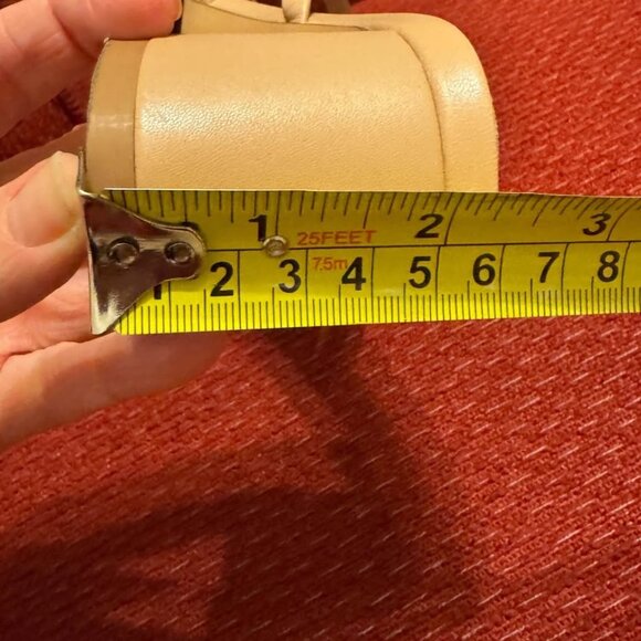 Liliana Women Size 9 Beige Tan Nude Square Toe Strappy Block Heels Sandals - Picture 9 of 10